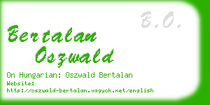 bertalan oszwald business card